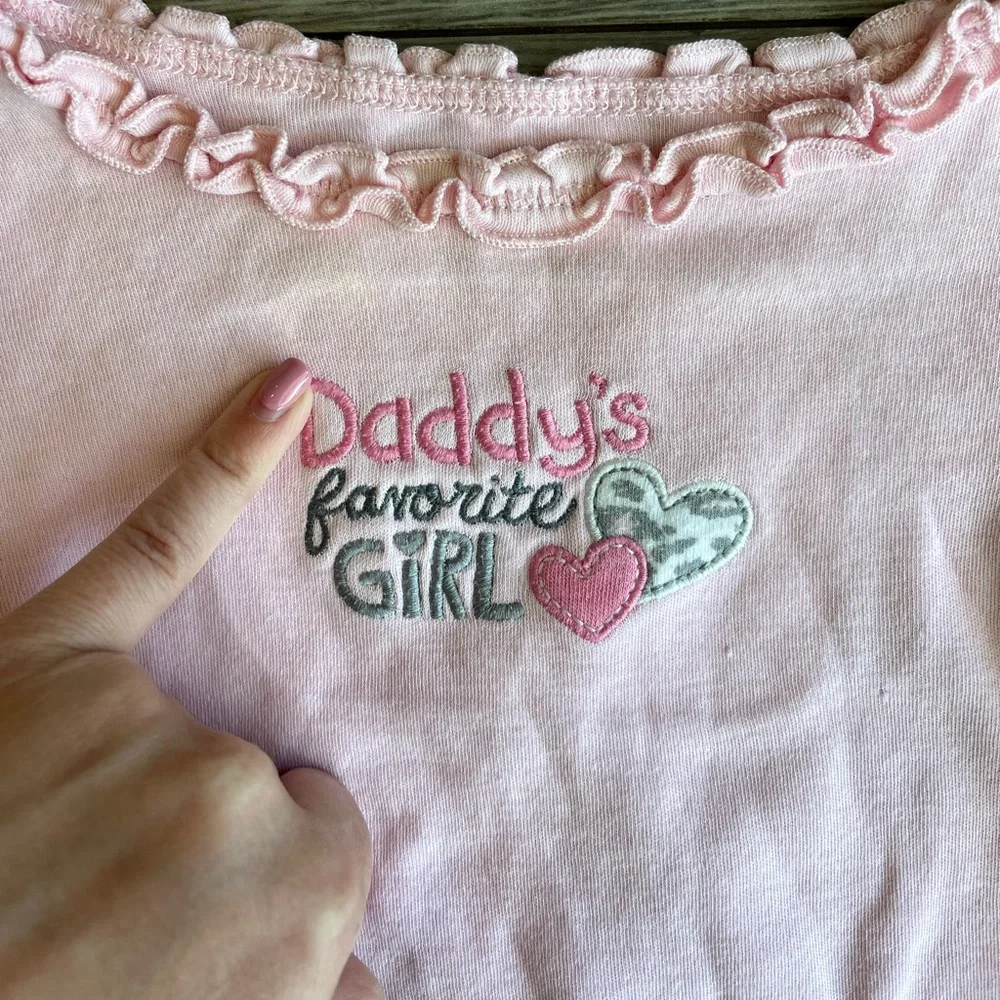 Carter’s Baby Girl Long Sleeve Ruffle Onesie Bodysuit “Daddy’s Favorite Girl”